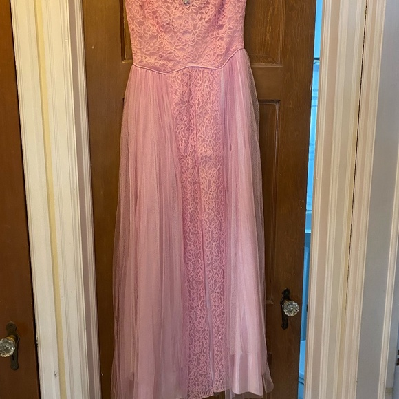 VINTAGE Pink Prom Dress - Picture 2 of 5